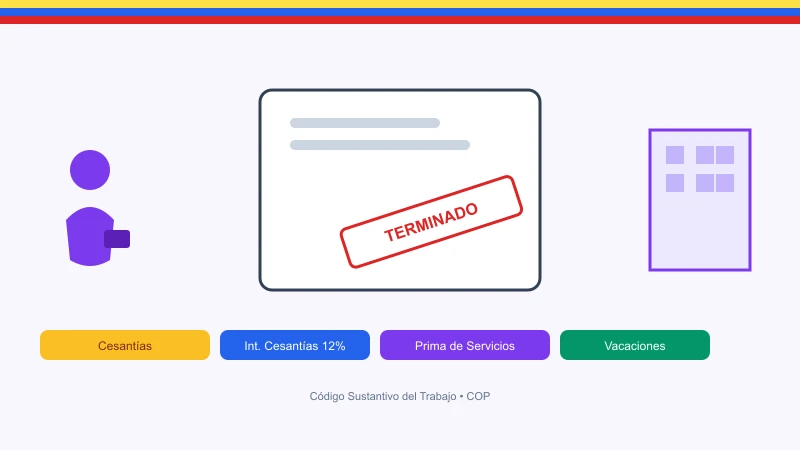 Calculadora de liquidación laboral Colombia cesantías prima vacaciones